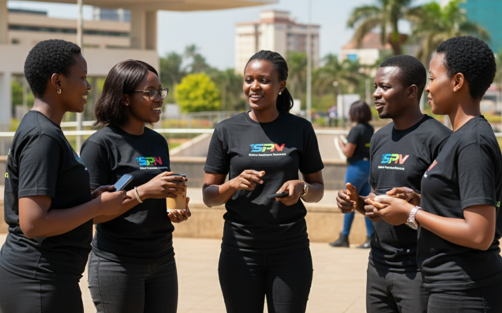 African professionals discussing a business opportunity